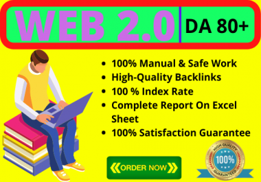 Build Manually 10 High Authority Web 2.0 Backlinks,  Off Page SEO,  Link Building,  DA 80+