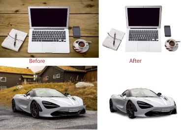 Remove background from 10 images professionally