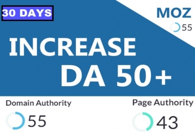 I will increase domain authority moz da 50 plus Guaranteed