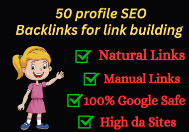 50 dofollow SEO profile backlinks manually