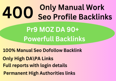 400 High-Quality Profile Backlinks,  Manual