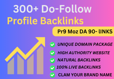 Get Manually 300 HQ dofollow & nofollow mix Profile Backlinks