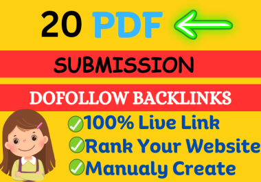 I will do 20 Manual PDF submission on high authority sites