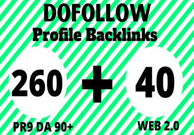 260 Pr9 High Authority Profile Backlinks + 40 Web 2.0 Backlinks