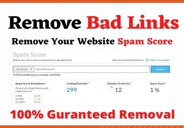 I will disavow bad backlinks and remove your website MOZ spam score