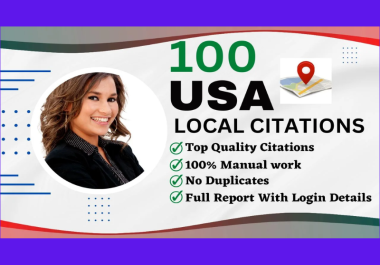 I will do 100 USA local citations,  local business listing for directory submission