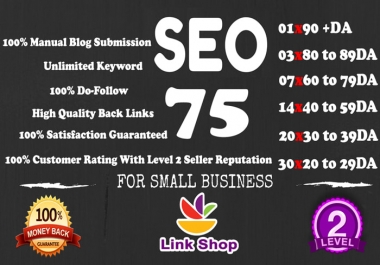 manually 75 unique dofollow backlinks da 20 to 90 plus