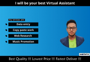 I will be your best Virtual Assistant for 1 hour