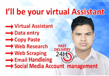 I will be your virtual assistant for any kind of work