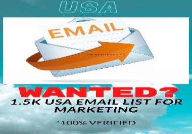 1.5K 100 verified USA email for marketing