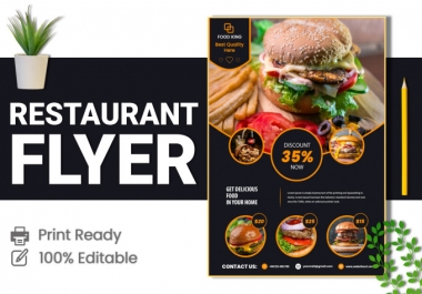 design a one page restaurant flyer