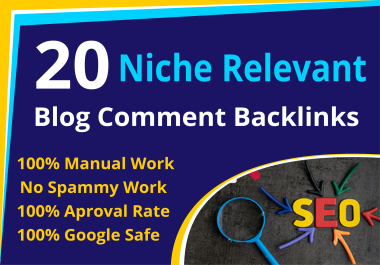 20 Niche Relevant Blog comment with google safe