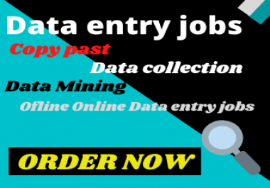 Data entry jobs Copy past Data collection Data mining Offline Online Data entry