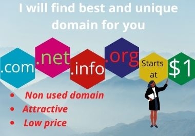 I will find best and unique domain for you
