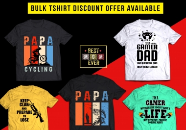 I will create professional amazing eye catching pod tshirt design bulk superfast