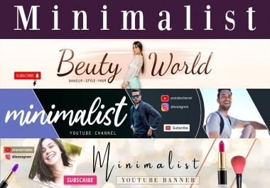 I will design minimalist youtube banner and logo