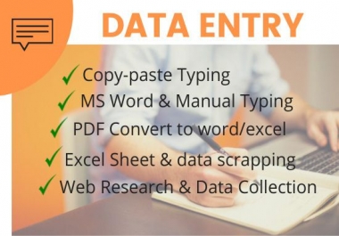 Do professional data entry and data collection and all types format conversion
