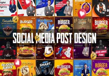 I will create awesome social media post design,  ads,  banner