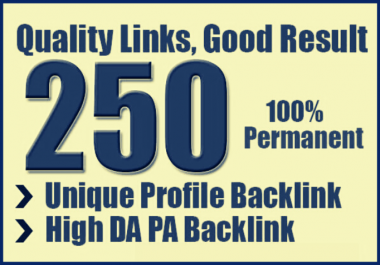 I will create 250 profie backlinks from high DA sites