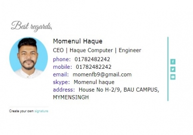 I will creat your html signature