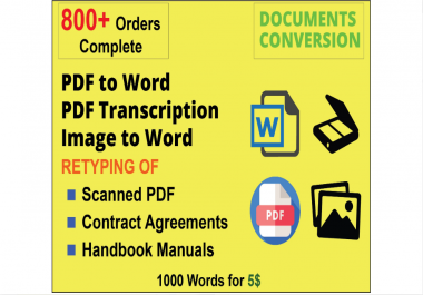 I will convert PDF to word experience of 5 years