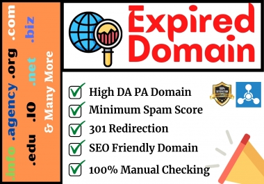 I will find high authority expired domain with 301 redirection