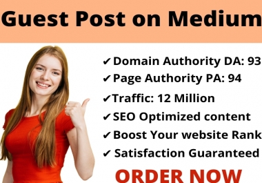 I Will Write & Publish SEO Optimized Guest Post Backlinks On Medium DA 96 PA 91 Boost your site Rank
