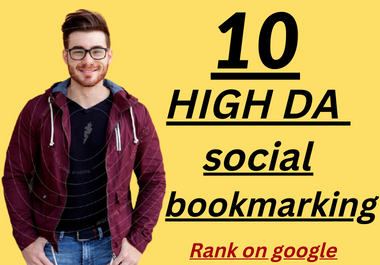 I will do 10 social bookmarking Submission on high DA sites