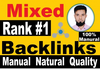 Manual 30 Mixed DA 90+ Backlinks permanent link building must rank