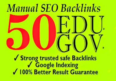 Add create 50 pr9, edu with high authority safe SEO link building backlinks