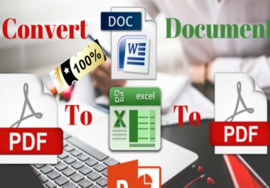 I will do convert ms word,  excel and power point into PDF file