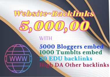 Website Embed on 5000 Blogger,  1000 Tumblr,  500000 PBN Blog Embeds with Backlinks