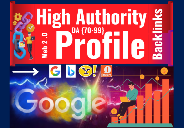50 Profile Backlinks with High DA-PA 50-99 for Website Quick Ranking on GOOGLE First Page