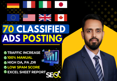 70 Classified Posting - Manual Advertising to Boost Traffic and Leads
