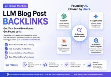 Boost AI Search Engine Visibility with 15 Link LLM Brand Mentions in ChatGPT,  Google Gemini & Claude