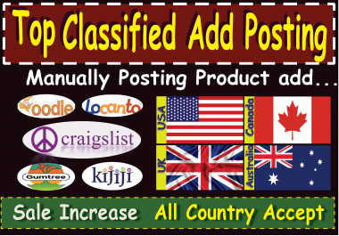 Place your ads by 15 top classified adds site promote your product for increase sale