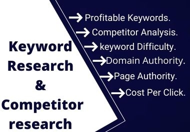 I will do targeted profitable keyword research and competitor analysis for your niche.