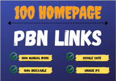 I Will build premium quality 50 homepage PBN backlinks DR 70 permanent and dofollow with unique ips