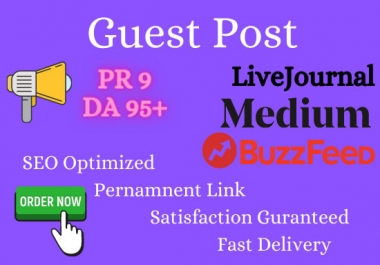 I will do high da pa bakclinks on medium and buzzfeed