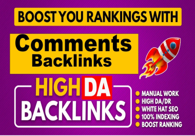 i wll do super Strong 100 safe and man-ually blog comment for website