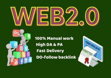 30 Web2.0 High authority Powerful backlinks high DA Do-follow link building permanent backlinks