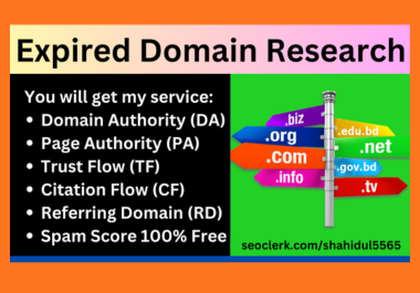 expired domain research with high DA traffic for any niche
