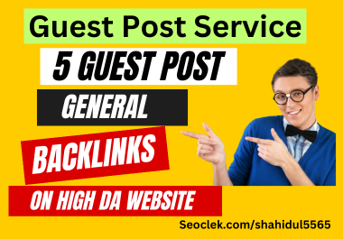5 guest post write 500 word and publish on general website