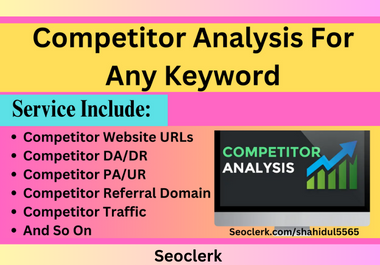 50+ competitor analysis for your any niche or keyword