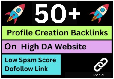 50 Create Profile Backlinks On High DA Website