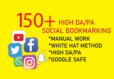 I will create manually high quality 150+ social bookmarking submission for HQ backlinks