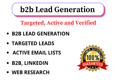 I will do 100 targeted b2b lead generation,  email list building and web research
