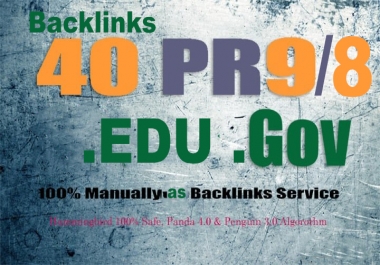 Provide 40 Backlinks from. edu/. gov + PR8-PR9 high Authority Domains DA100-DA80