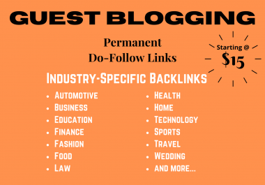 I Will Get Guest Blog Post Backlinks From Various Industries