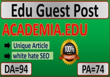 I will provide manually Edu guest post on Academy. edu